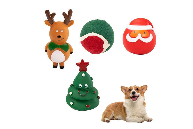 Christmas Squeaky Toy for Pet Dog Chew Toy Set Style 3