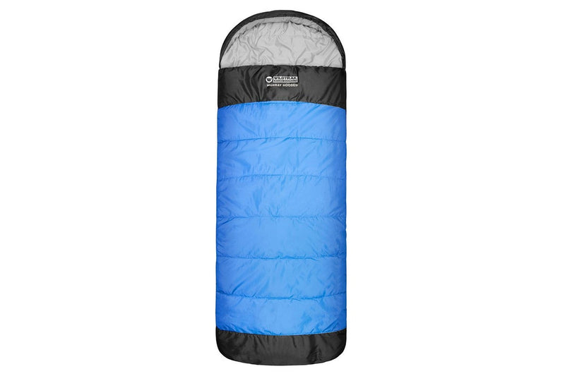 Wildtrak Murray 230x80cm Hooded Sleeping Bag Thermal Camping Hiking Sleeper Blue