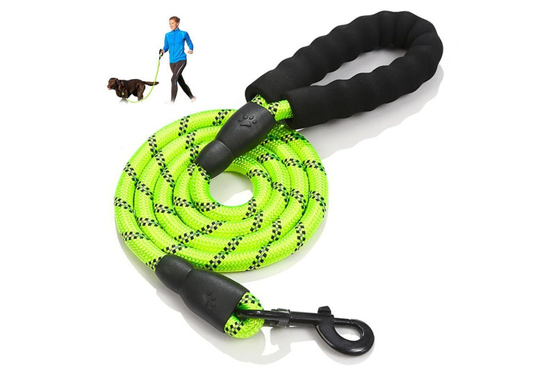 ZOOMIES 1.5M Reflective Threads Dog Leash with Padded Handle - Green