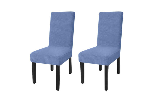 COMFEYA 2 Pack Checked Dining Chair Slipcover - Blue