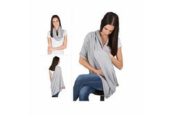 Breastfeeding Cover Cotton Nursing Maternity - Plain Grey