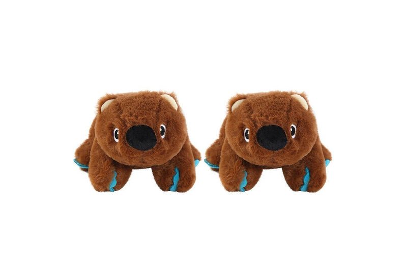 2x Paws & Claws Outback Buddies Wombat Plush Dog Pet InteractiveToy 22x17x13cm