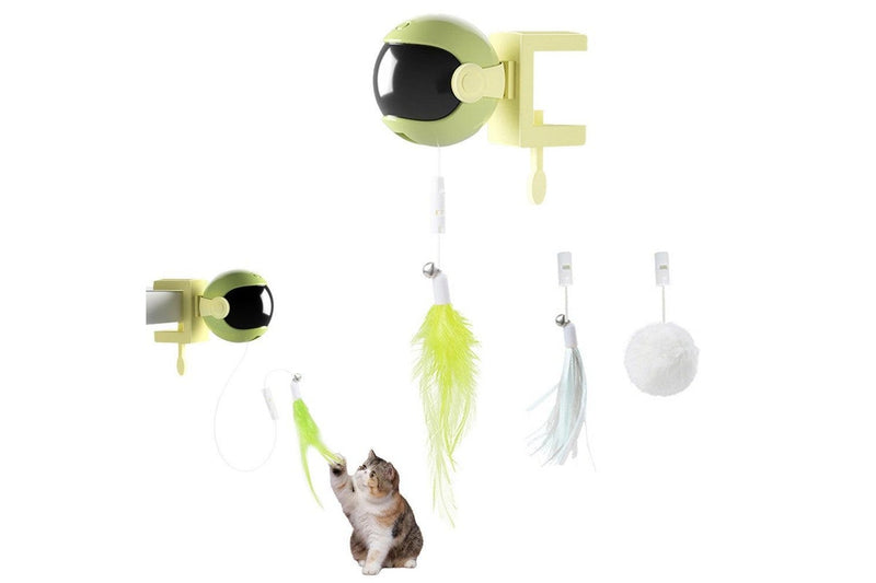 Electric Interactive Cat Toys Automatic Lifting Cat Teaser Toys Set Green