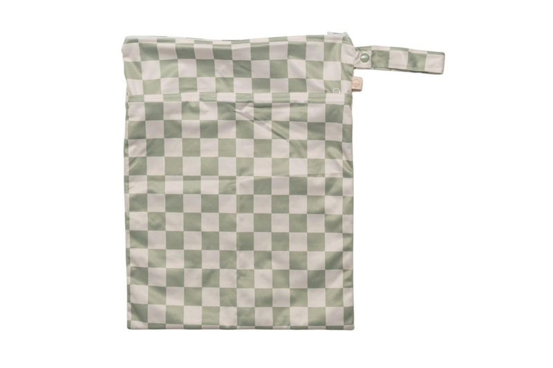 Nestling: Double Pocket Wet Bag - Moss Check