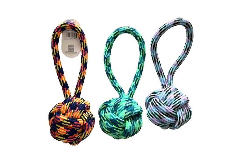 Nunbell Large Pet Toy Rope Knotted Ball - Assorted Colours