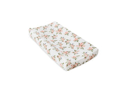 Little Unicorn: Muslin Changing Pad Cover / Bassinet Sheet - Watercolour Roses