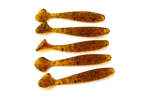 5 Piece 8cm/5g Soft Fishing Lure With Screw Tail