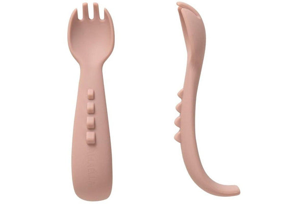 All4Ella: Comfy Grip Silicone Forks - Dusty Pink (2 Pack)