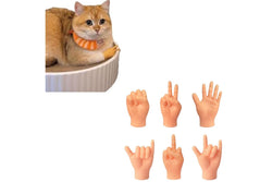 6Pcs Mini Hands Set for Cats Small Elastic Human Hands Toy for Cats