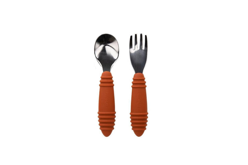 Bumkins: Spoon and Fork - Clay