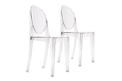 Matt Blatt Set of 2 Philippe Starck Victoria Ghost Chair Replica (Clear)