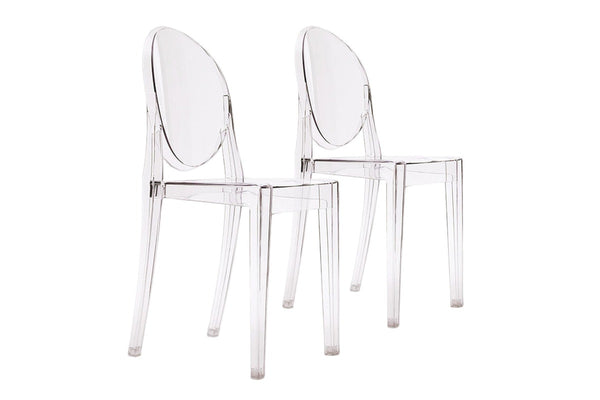 Matt Blatt Set of 2 Philippe Starck Victoria Ghost Chair Replica (Clear)