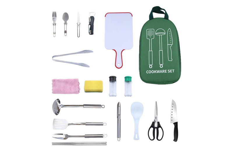 18Pcs Camping Equipment Cooking Utensils Set