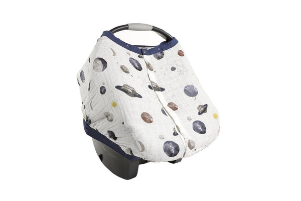 Little Unicorn: Muslin Car Seat Canopy V2 - Planetary