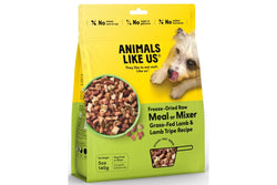 Animals Like Us: Freeze-Dried Raw Meal or Mixer Grass-Fed Lamb & Lamb Tripe Recipe Dog food (140g)