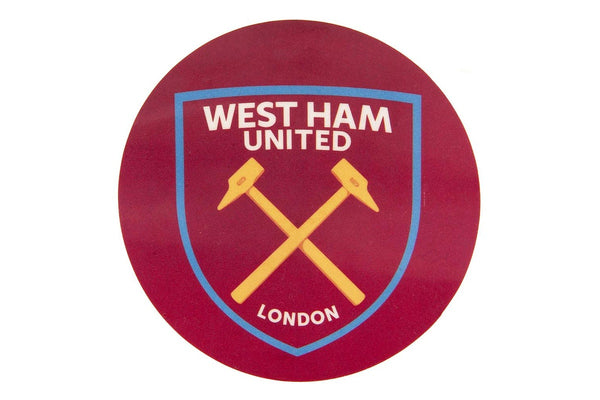 West Ham United FC Crest Car Sticker (Claret Red/Sky Blue) (One Size)