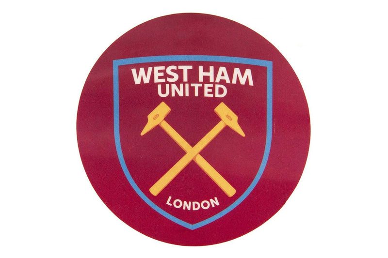 West Ham United FC Crest Car Sticker (Claret Red/Sky Blue) (One Size)