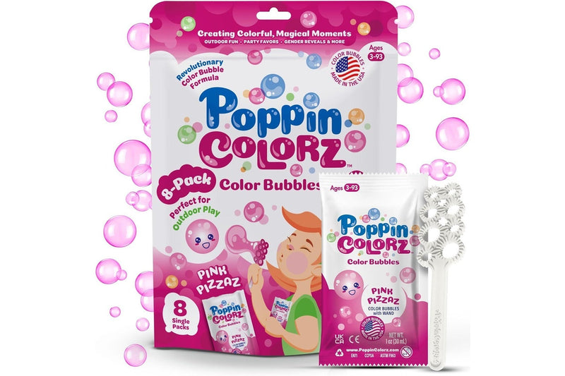 WOWmazing: Giant Bubbles - Poppin Colorz - Color Bubbles (Pink Pizzaz 8 Pack)