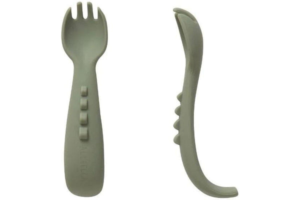 All4Ella: Comfy Grip Silicone Forks - Sage (2 Pack)