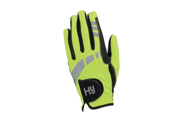 Hy Childrens/Kids Riding Gloves (Reflective Yellow) (XL)