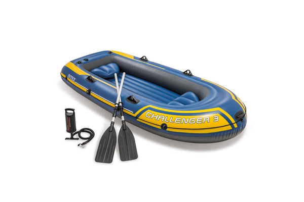 Intex 295cm Challenger 3 Inflatable Floating Sports Boat w Oars Paddles 14y+