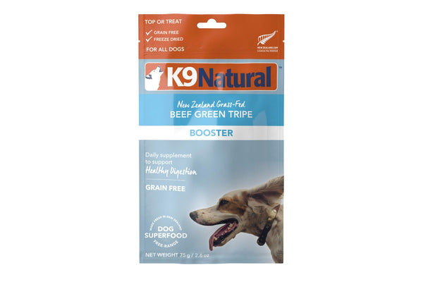 K9 Natural: Freeze-Dried Dog Food Supplement Booster, Beef Green Tripe 75g