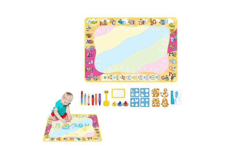 Reusable Water Drawing Mat Cartoon Doodle Painting Mat Kids Painting Writing Learning Toy Kit Letters Style