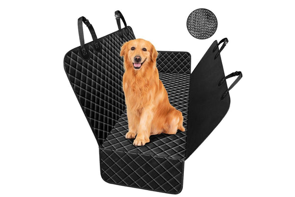 PETSWOL Dog Car Back Seat Cover - Black