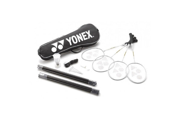 Yonex Badminton Set (Pack Of 9) (White/Black) (One Size)