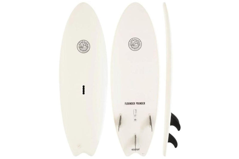 Gnaraloo Flounder Pounder Surfboard - White - 5'6