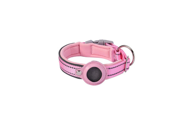 Pet Dog Collar with Airtag Protective Case Pink