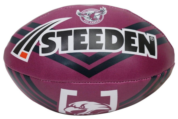 Steeden NRL Supporter Sponge Rugby League Ball - Manly Warringah Sea Eagles - 6 inch