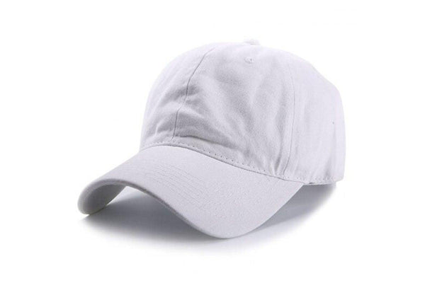 Men Washed Baseball Cap For Daily Use White - Standard