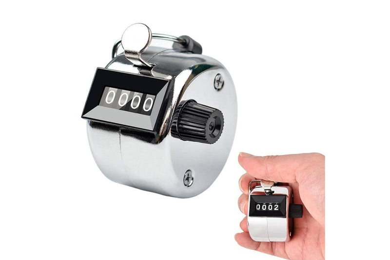 Clicker Counter, Metal Hand Tally Counter Clicker with 4 Digit Display, Pitch Counter for Golf Stroke/Lap/Row/Sports