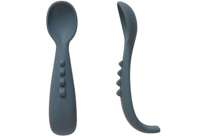 All4Ella: Comfy Grip Silicone Spoons - Slate Blue (2 Pack)