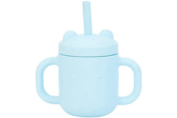 Annabel Trends: Silicone Mini Sippi Bear with Handles - Iced Blue (150ml)