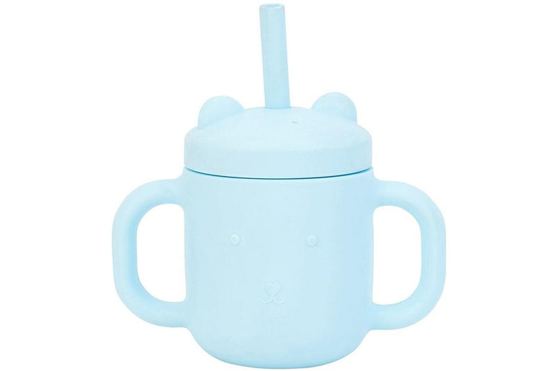 Annabel Trends: Silicone Mini Sippi Bear with Handles - Iced Blue (150ml)