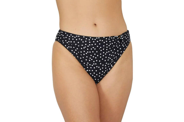 Gorgeous Womens/Ladies Spotted Ring Detail Bikini Bottoms (Monochrome) (20 UK)