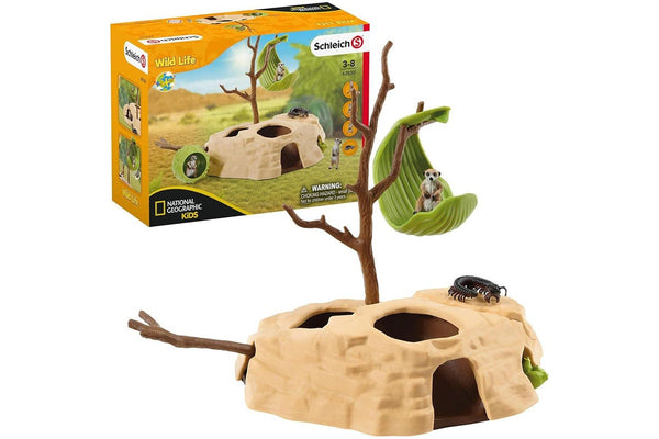 Schleich Kids Childrens Toy Play Replica Figurine Meerkat Hangout Playset 3y+