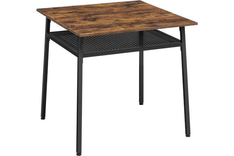 VASAGLE Square Dining Table - Rustic Brown and Black