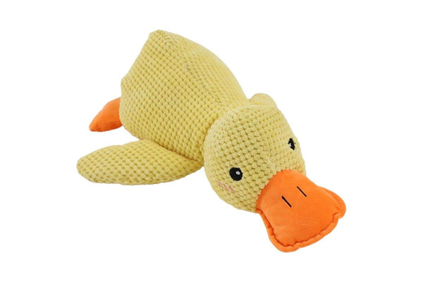 Vibe Geeks Cute Plush Duck Squeaky Dog Toy With Soft Squeake