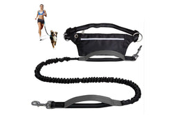 Hands-Free Runner Dog Leash & Bag - Medium/Large Dogs (Light Grey)