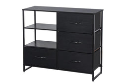 Ovela 4 Drawer Storage Chest With Shelf - Nordic Black