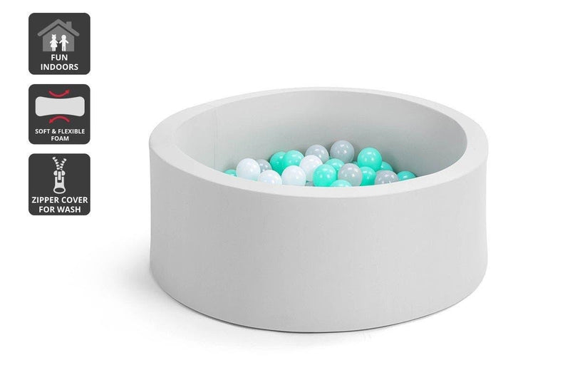 Bubbli: Baby Kids Ball Pit with 200 Balls - Grey/Blue