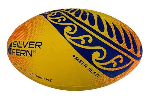 Silver Fern Touch Rugby Training Ball - Amber Blaze - Size 4