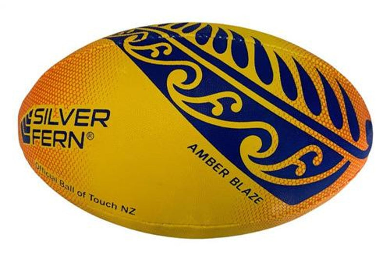 Silver Fern Touch Rugby Training Ball - Amber Blaze - Size 4