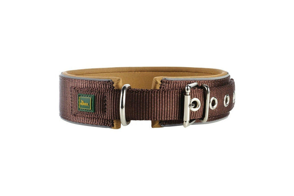 Dog Collar By Hunter Neoprene Reflect Brown