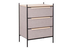 Fraser Country 3 Drawer Byra Dresser - Light Grey & Black