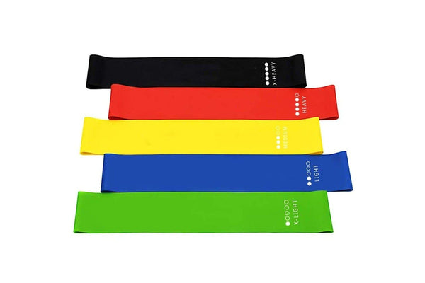 Vibe Geeks 5-pc Skin Friendly Different Levels Yoga Resistance Bands