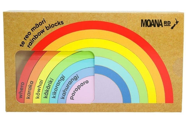 Moana Road: Te Reo Maori Wooden Rainbow Blocks